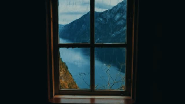 Rain with wind in a mountain house. Дощ з вітром в гірському будиночку.