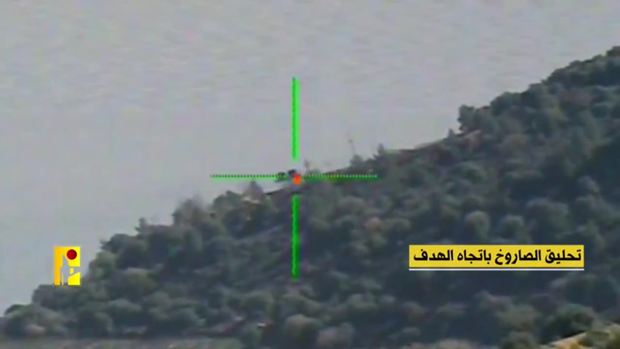 Hezbollah resistance fighters targeting an Israeli Merkava tank