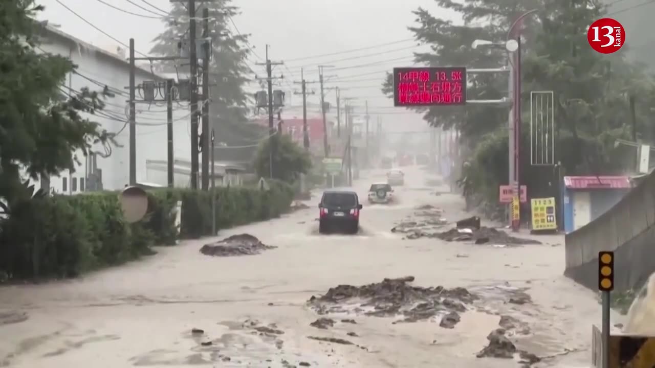 Heavy rains wreak havoc in central Taiwan in wake of Typhoon Khanu