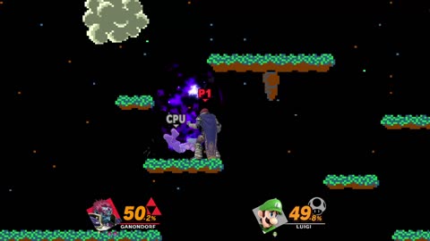 Ganondorf Vs Luigi on Balloon Fight (Super Smash Bros Ultimate)