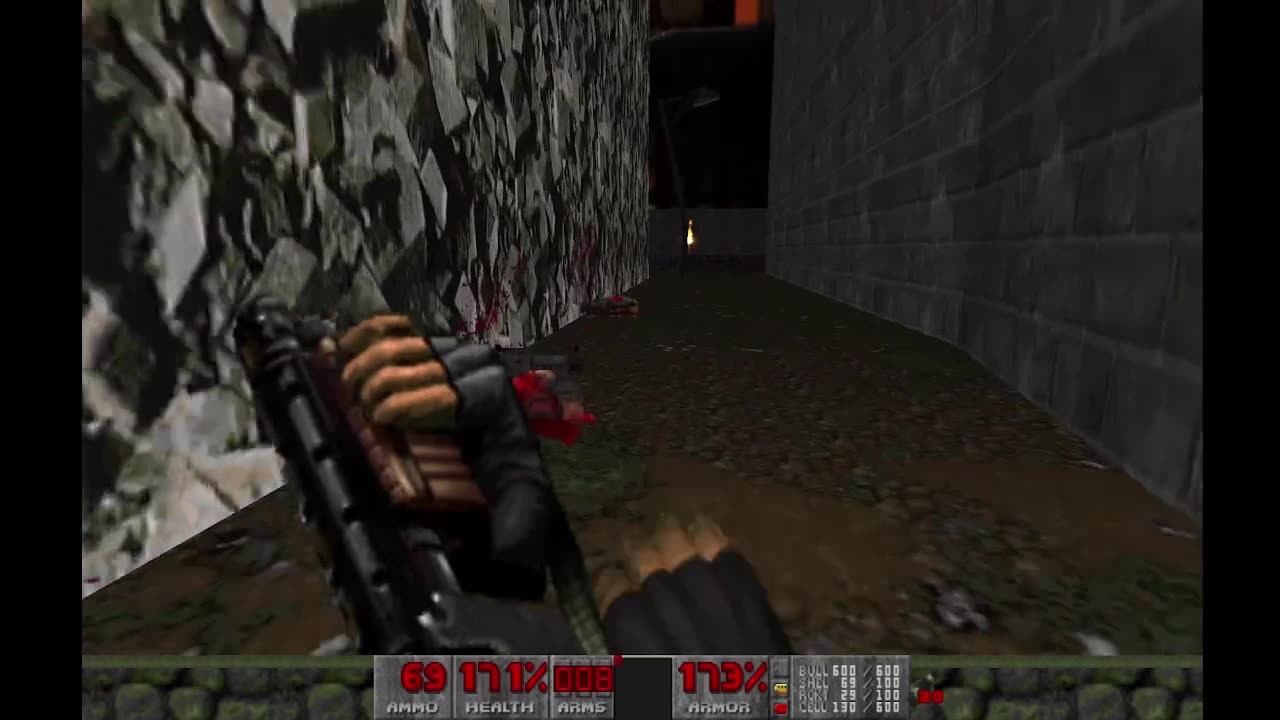 Brutal Doom 2 - Hell on Earth - Ultra Violence - Industrial Zone (level 15) - 100% completion