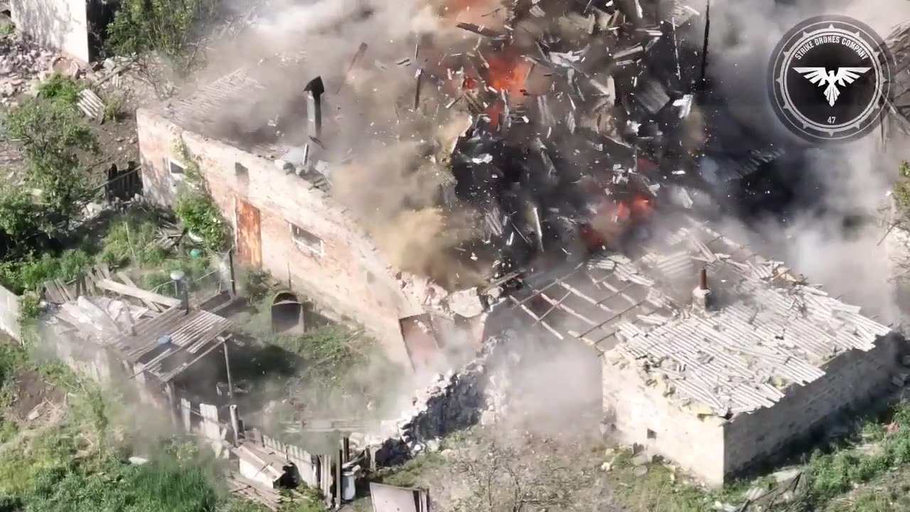 UA FPV drone destroying house allegedly full of russian Soldiers