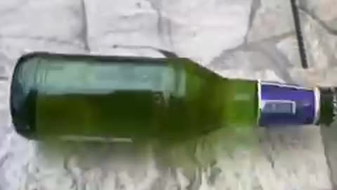 Breaking bottles on stairs