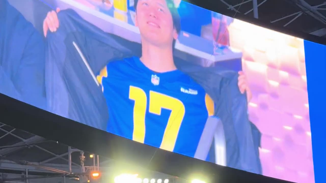 Shohei Ohtani at Rams Game in Los Angeles