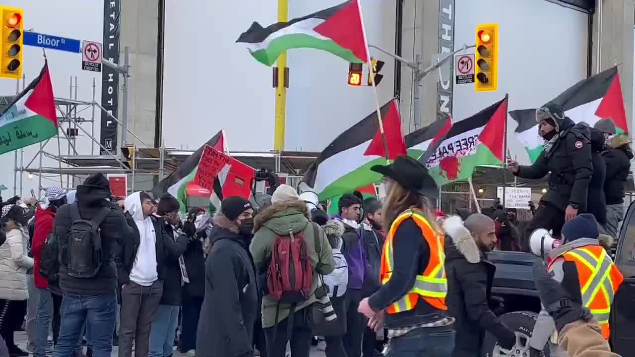 A pro-Palestinian rally in Toronto which called for the ethnic cleansing of Israel