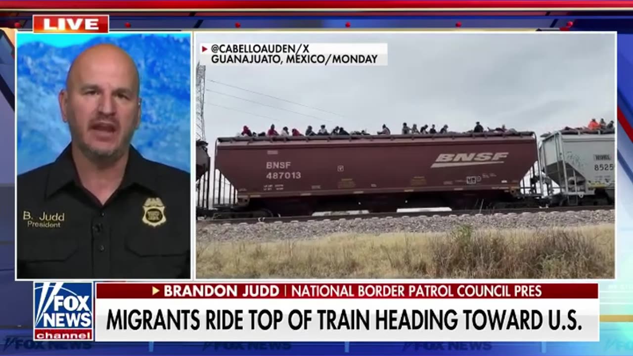 Brandon Judd reacts to migrants riding atop trains into the US #shorts