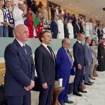 Macron arrives for France-Morocco World Cup Semi-Final