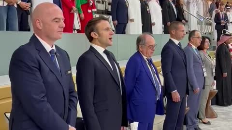 Macron arrives for France-Morocco World Cup Semi-Final