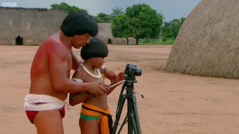 Wauja Indigenous People Take a Selfie Brazil with Michael Palin BBC Studios