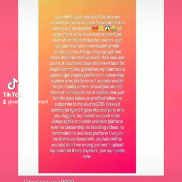 We say goodbye to youtube we welcome rumble