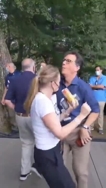 Stephen Colbert and Senator Chuck Schumer Dance