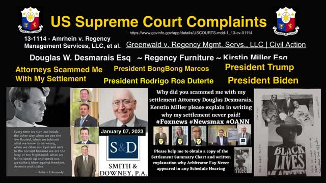 US Supreme Court Complaints ~ DCBAR Complaints `Justia US Laws Complaints ~ Regency Furniture LLC Owner Abdul Ayyad Did Not Paid Settlement ~ US Supreme Court Complaints ~ Manila Bulletin ~ Philippines Star ~ Manila Times ~ President BongBong Marcos ~