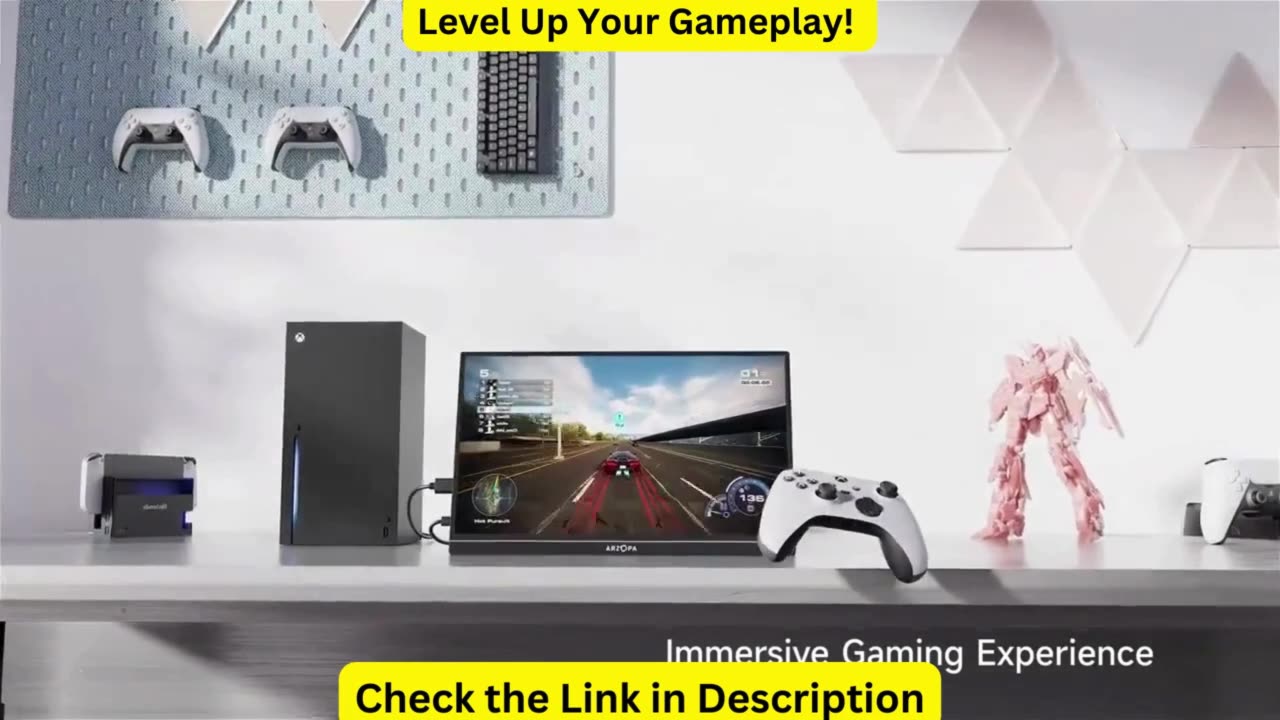 Level Up Your Gameplay! ARZOPA 16.1080P FHD Portable Gaming Monitor HDR External Second Screen