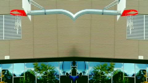 Mirroring with Basketball Dribbling at a High School Outdoor Basketball Court