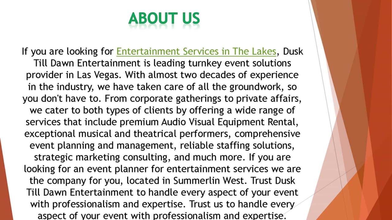 If you are looking for Entertainment Services in The Lakes