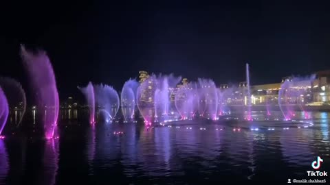 Dubai biggest waterfall and water fountain ⛲