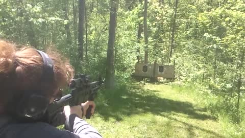 wife shooting at a little tannerite