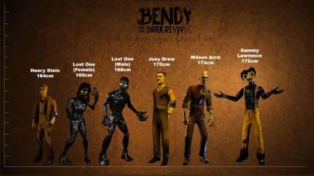 The Dark Revival of Bendy BATDR BATIM Height Comparison | Height Comparison