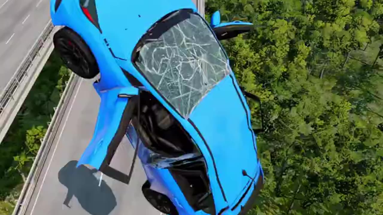 Car jump on container