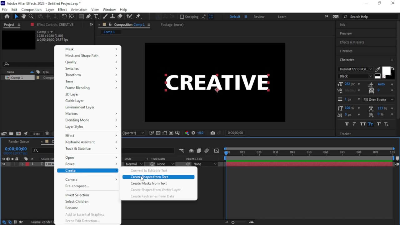 Adobe After Effects - How to Create Stroke from Text