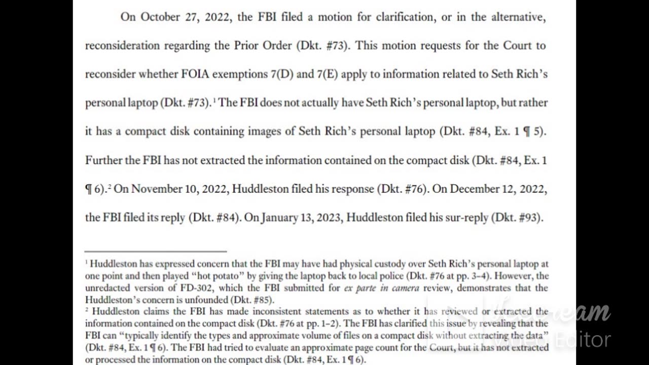 23-1128 - Seth Rich, DNC staffer, murder - Disposition of his work and personal computers