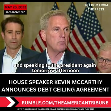 Breaking....Biden and McCarthy Reach a Tentative Debt Ceiling Agreement.