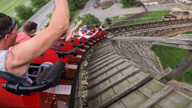 BACK ROW Wildcat POV - DEFUNCT Hersheypark Roller Coaster