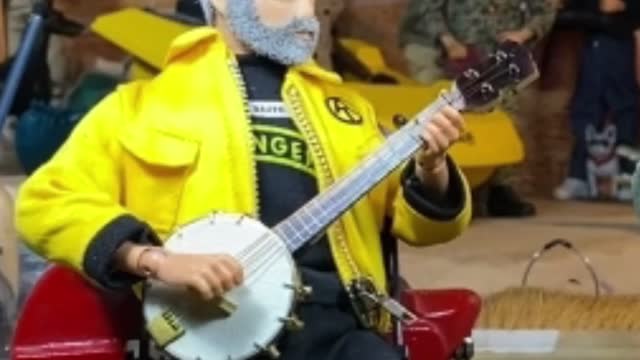 GI JOE Stop Motion the "Texas Ranger' plays Foggy Mountain Breakdown.