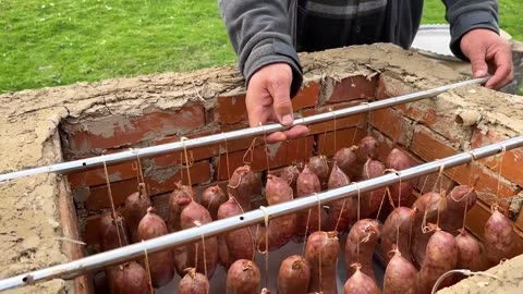 Homemade Sausage With Your Own Hands! An Ancient Way Of Cooking Meat in the Intestines