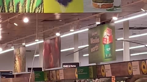 Man Climbs Shelves in Store and Starts Yelling