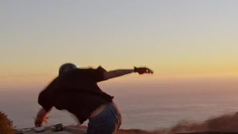 Skateboarding at sunset