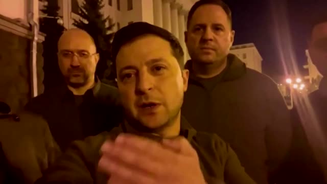 'We are here' -defiant Zelenskiy on the streets of Kyiv