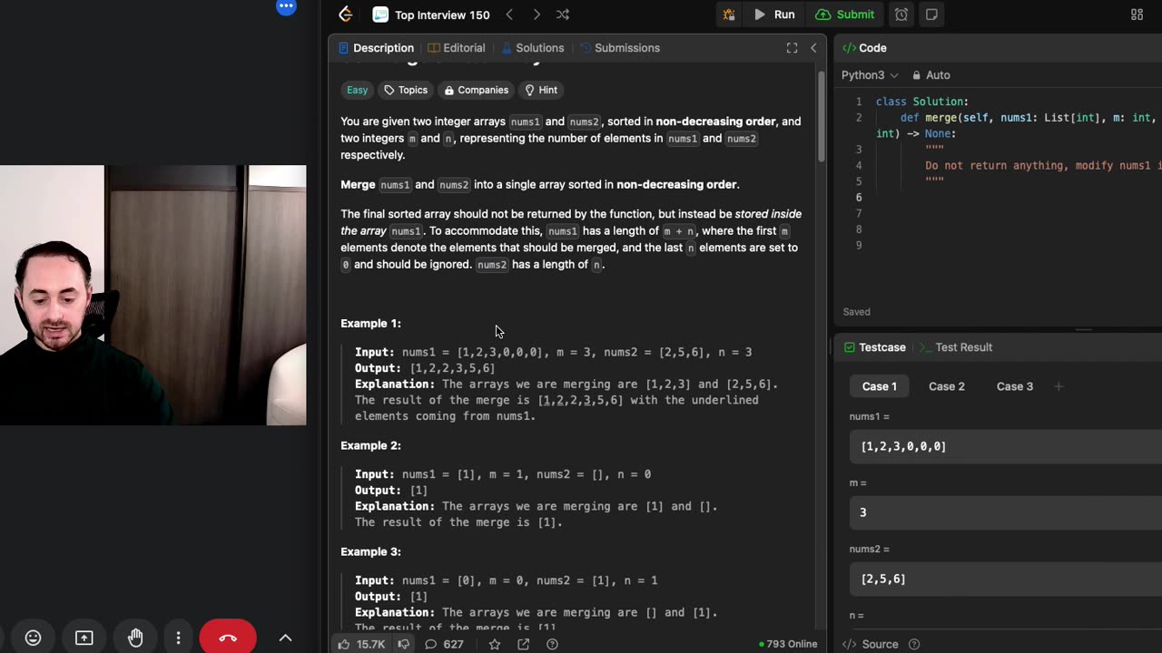 Python Merge Sorted Array