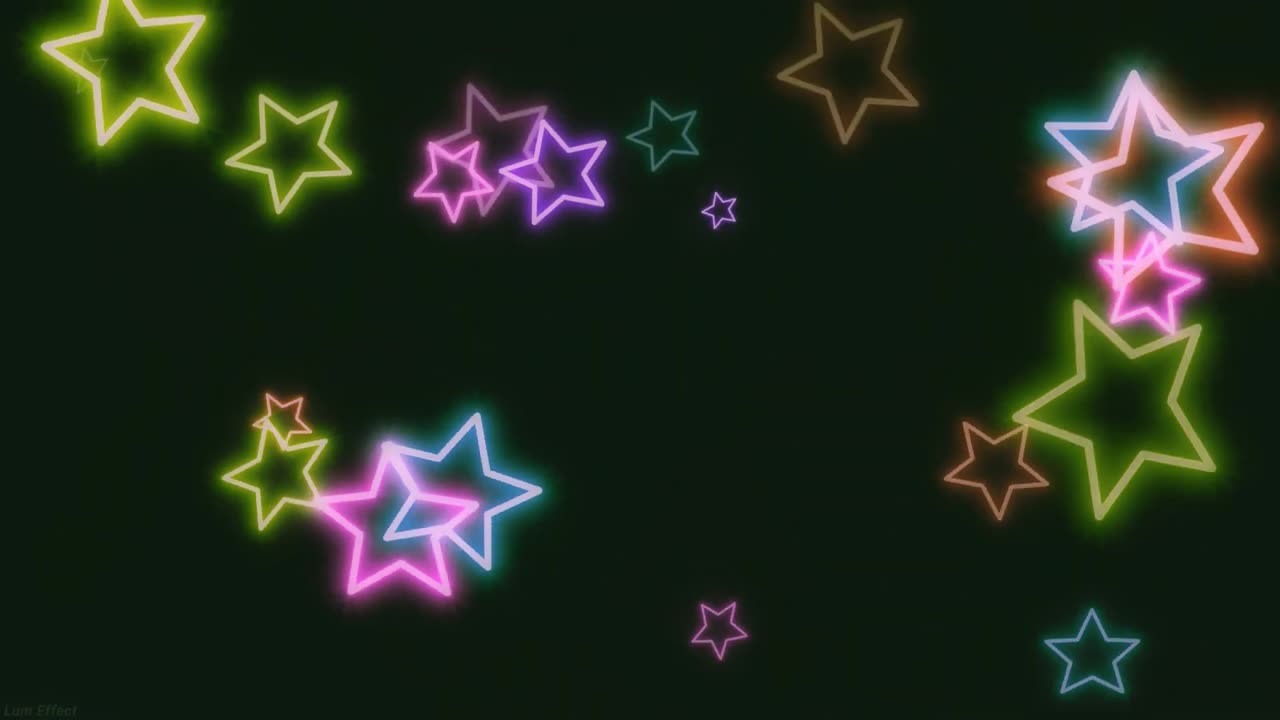 Neon Little Stars Background😊Falling Colorful Night Stars Video