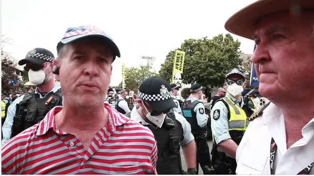 John Larter and Graham Hood in CAnberra addressing the patriots