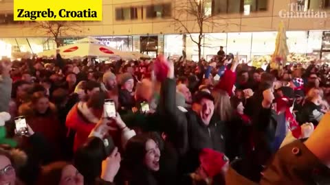 Croatia fans go wild after penalty shootout victory over Brazil at World Cup