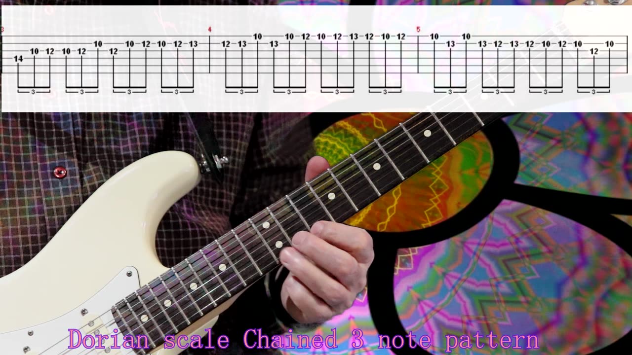 Dorien scale - Chained 3 note pattern