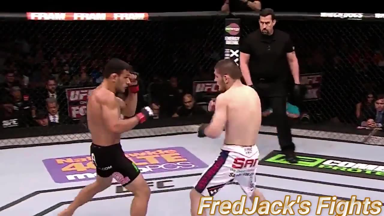 Khabib Nurmagomedov vs Rafael Dos Anjos Highlights (Khabib DOMINATES)