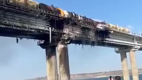 Bridge Crimea after explosion