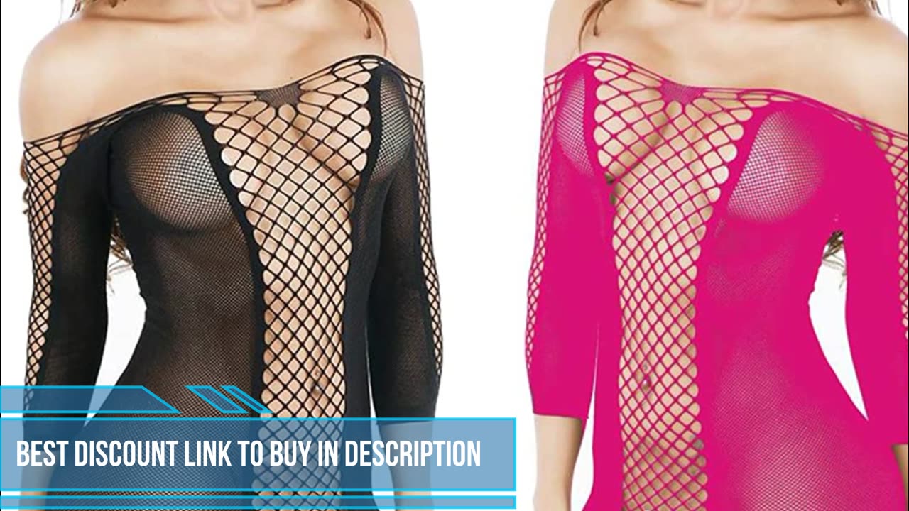 LOVELYBOBO 2 Pack Womens Strip Lingerie Fishnet Badydoll Mesh Stretch Chemise Sexy Derss