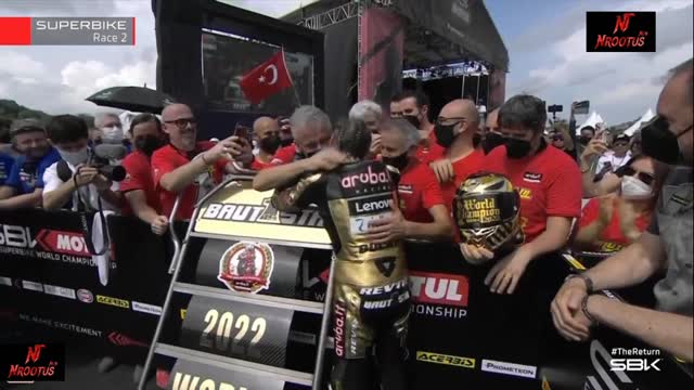 Celebration Alvaro Bautista world Championship Wsbk 2022 at Mandalika