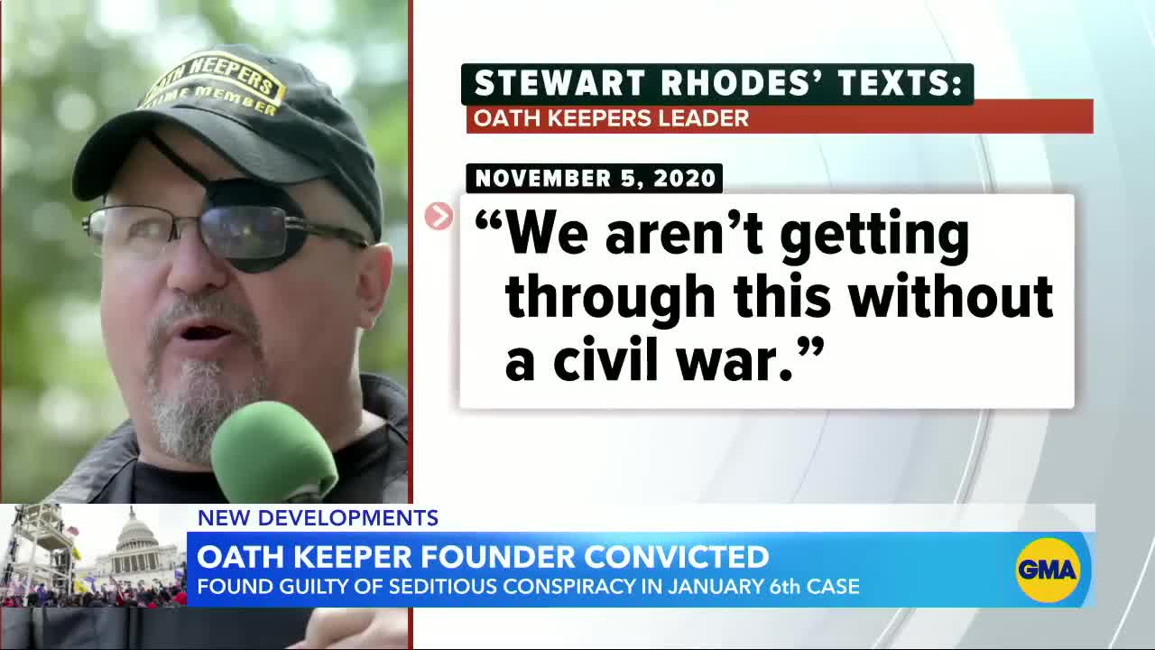 Fallout after Oath Keepers leader found guilty of sedition l GMA