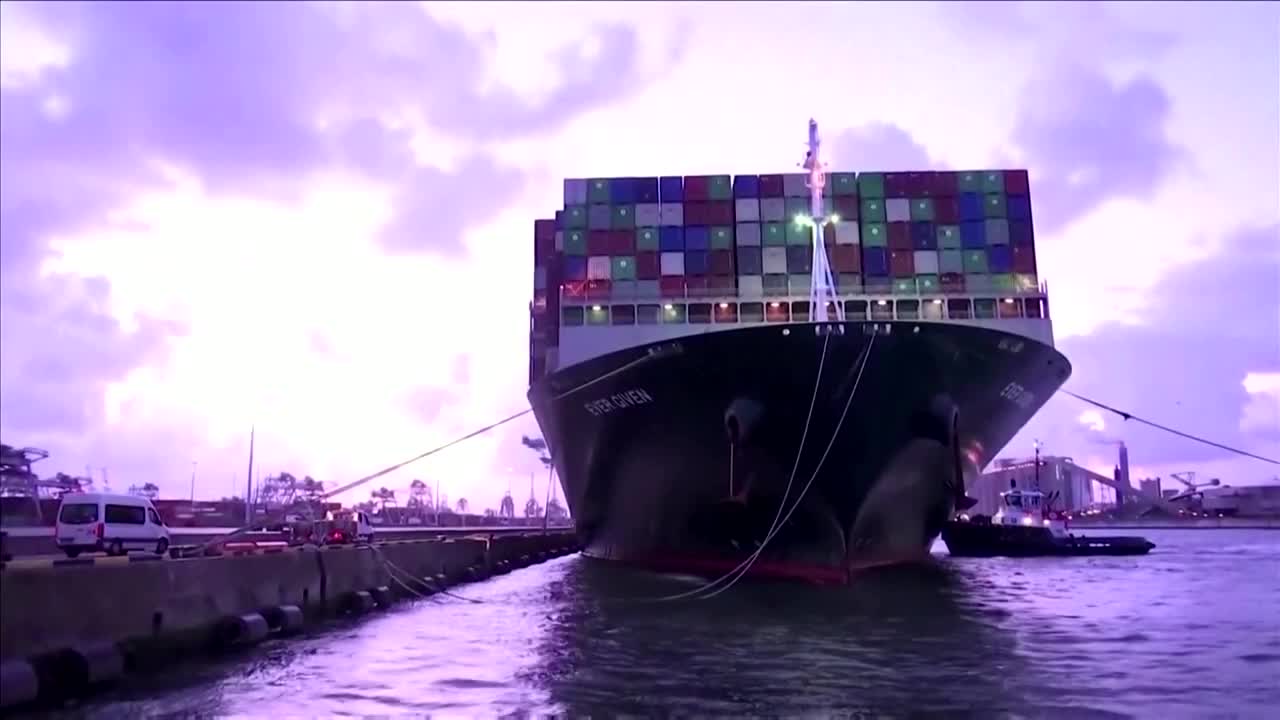 Ever Given container ship finally arrives in Rotterdam