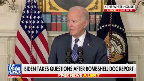 Joe Biden Reacts to not being charged because he’s an elderly man and a Poor Memory