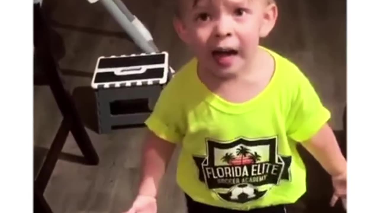 Kid explaining about mom went to work without giving him a kiss
