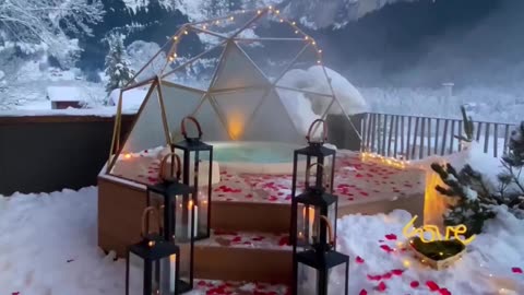 #romantic #swimming #pool by #snow 💙❄️#View With Your #love 💓💓