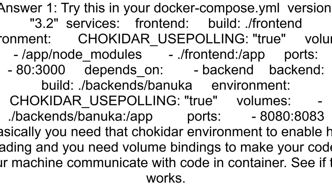 How to HotReload in ReactJS Docker
