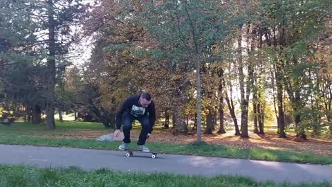 A few skateboarding tricks