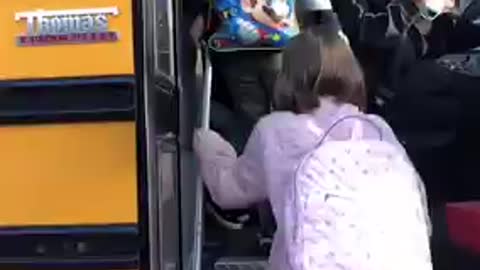 Mother fighting with the bus driver