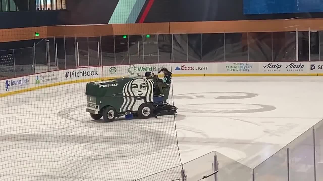 Ex NFL Running Back Marshawn Lynch Does Donuts on Zamboni